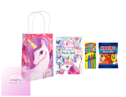 Unicorn Party Gift Bag Pre Filled - Includes 2 Items + Haribo Starmix