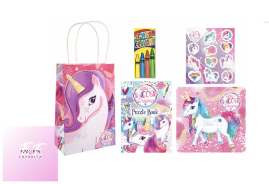 Unicorn Party Gift Bag Pre Filled - Includes 4 Items (J)