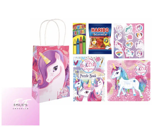 Unicorn Party Gift Bag Pre Filled - Includes 4 Items (J) + Haribo Starmix