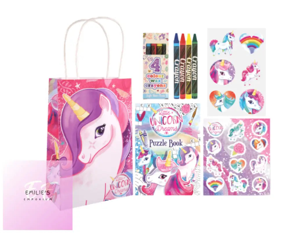 Unicorn Party Gift Bag Pre Filled - Includes 4 Items (T)