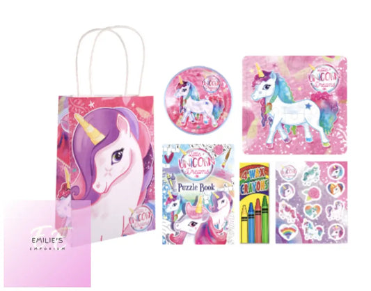 Unicorn Party Gift Bag Pre Filled - Includes 5 Items