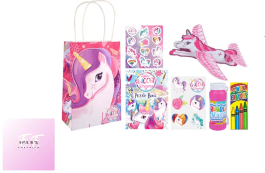 Unicorn Pre - Filled Party Bags - Includes 6 Items