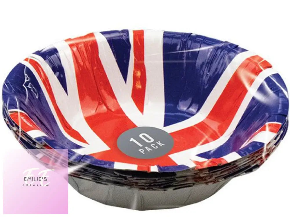 Union Jack Print 10Pk Paper Bowl