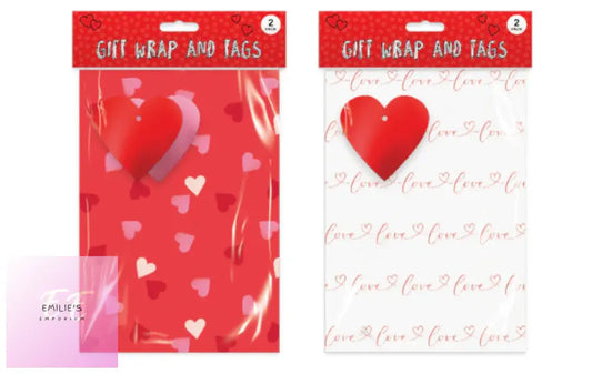 Valentines Day Gift Wrap Pack - 2 Sheets