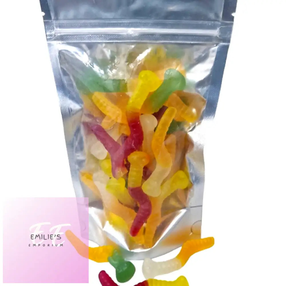 Vegan Gummy Worms - Silver Pouch