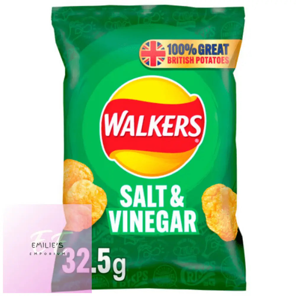 Walkers Crisps - 32X32.5G Choice Of Flavour Salt & Vinegar
