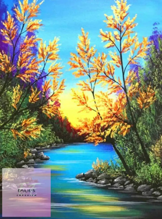 Watercolor Riverbank Diamon Art