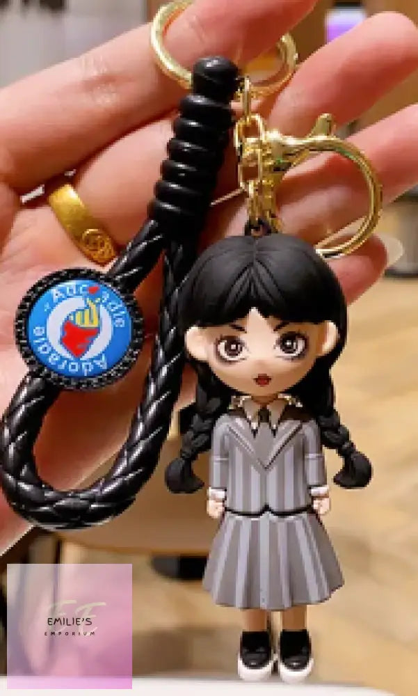 Wednesday Addams In Grey Key Ring