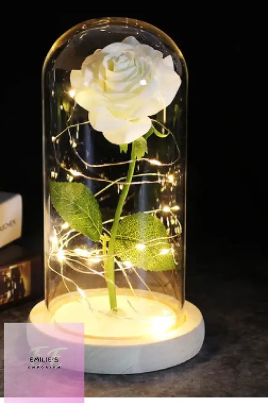 White Base & Rose Galaxy Artificial Flowers Beauty And The Beast