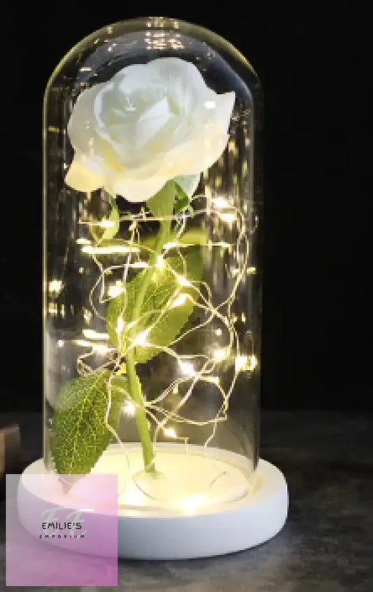 White Base & Rose Galaxy Artificial Flowers Beauty And The Beast