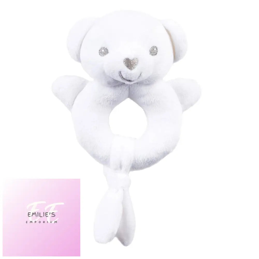 White Eco Bear Rattle Toy