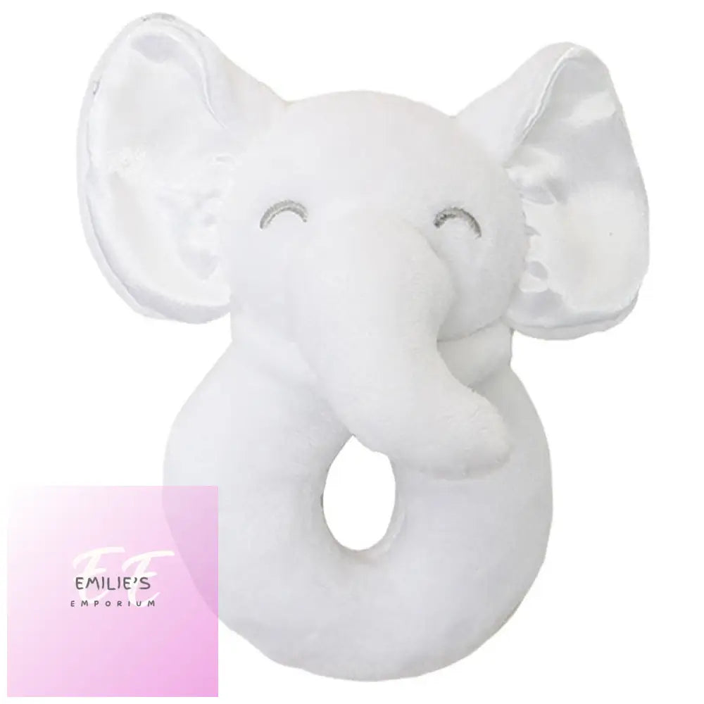 White Elephant Rattle Toy