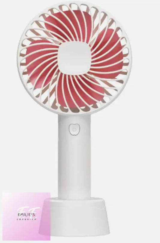 White Mini Hand Held Desk Fan- Can Be Personalised