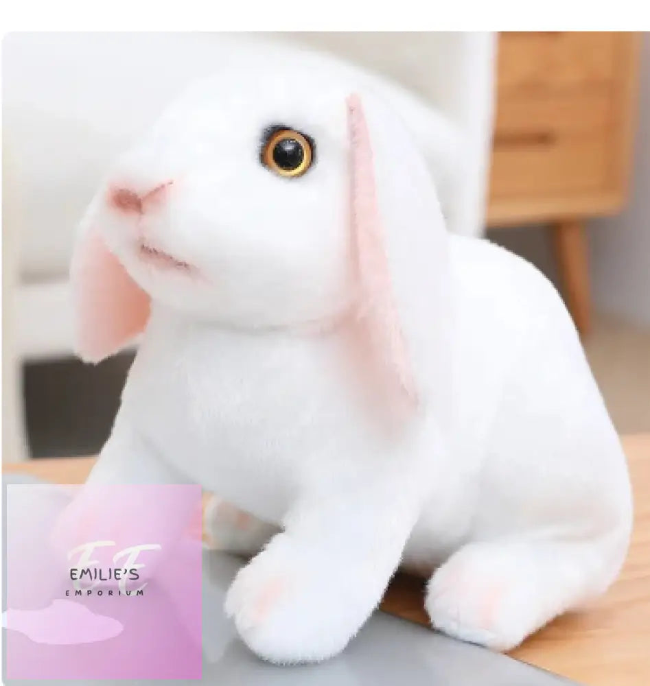 White Rabbit Sitting Plush Toy 20Cm