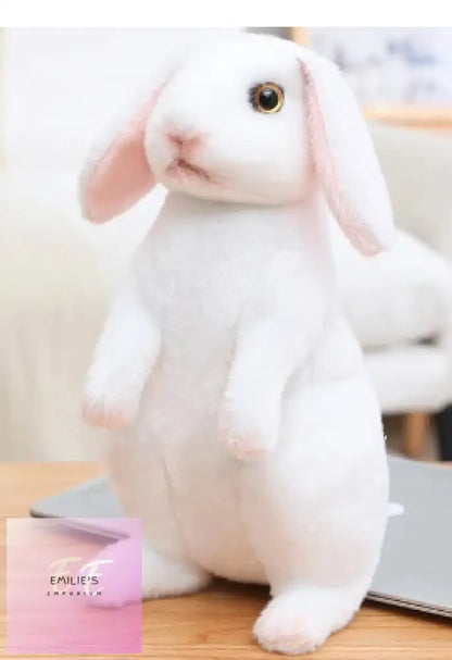 White Rabbit Standing On Hind Legs Plush Toy 20Cm