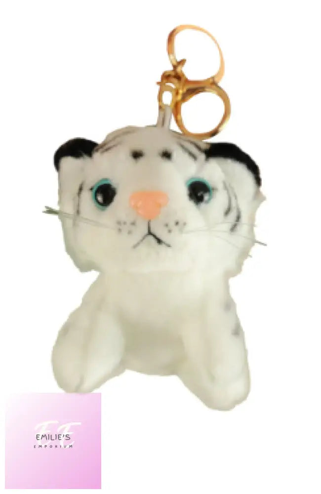 White Tiger Plush Key Ring