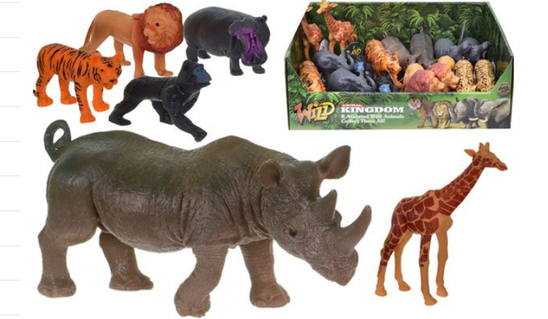 48x Wild Animal Kingdom Assorted Wild Animals In Display