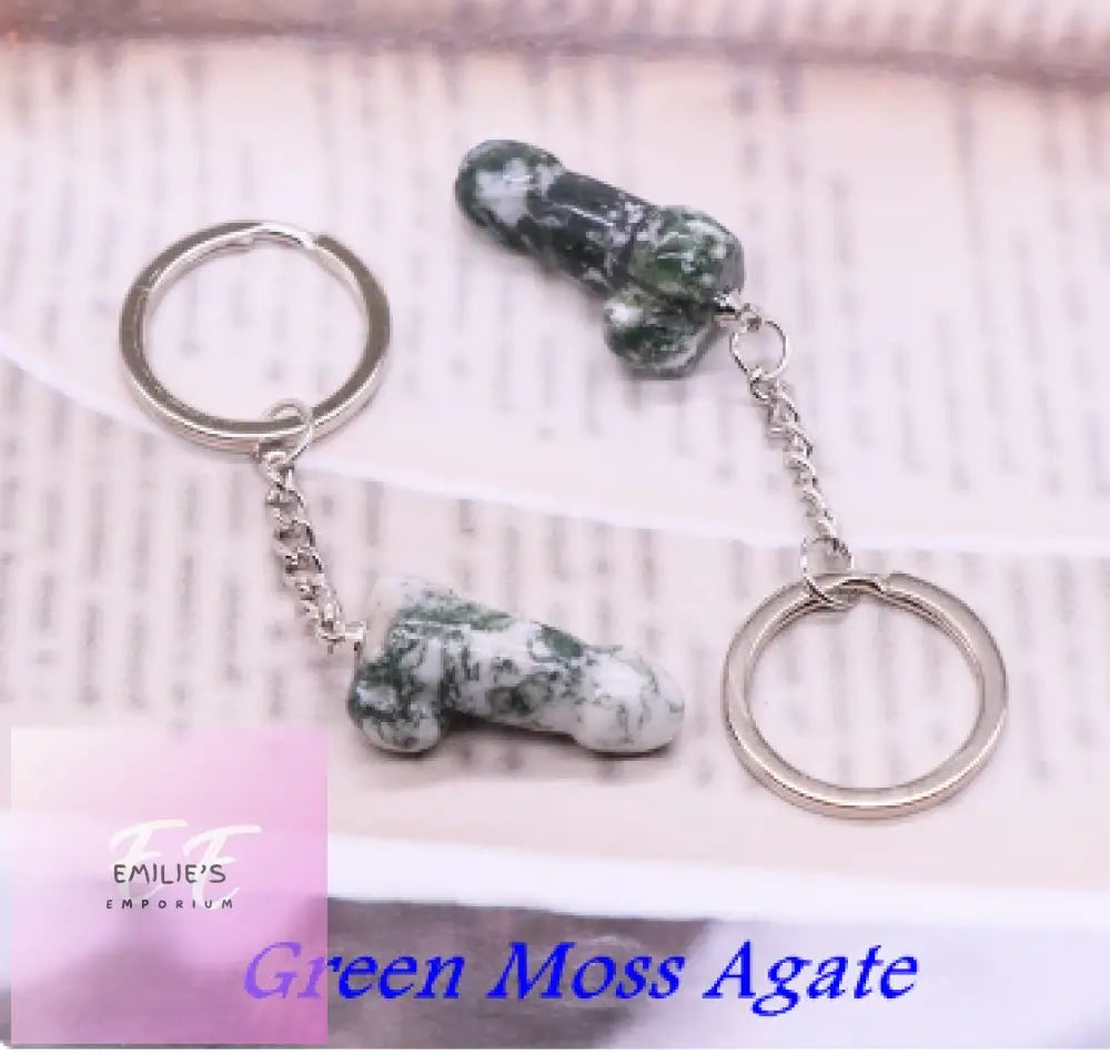 Willy Key Rings- Choices Green Moss Agate