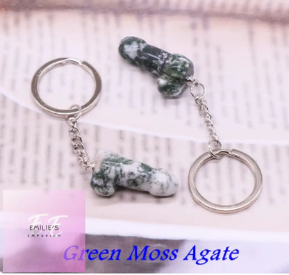 Willy Key Rings- Choices Green Moss Agate