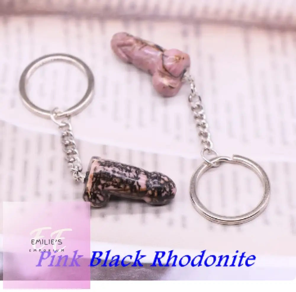 Willy Key Rings- Choices Pink Black Rhodonite