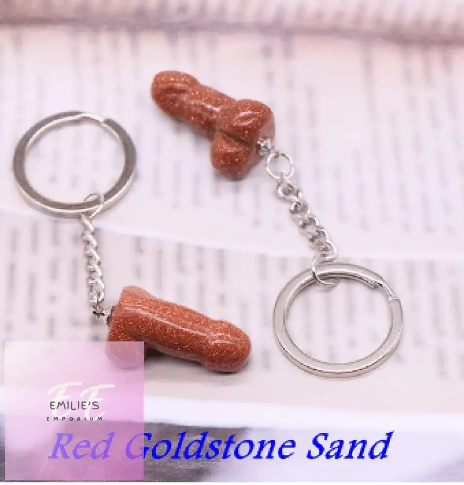 Willy Key Rings- Choices Red Goldstone Sand