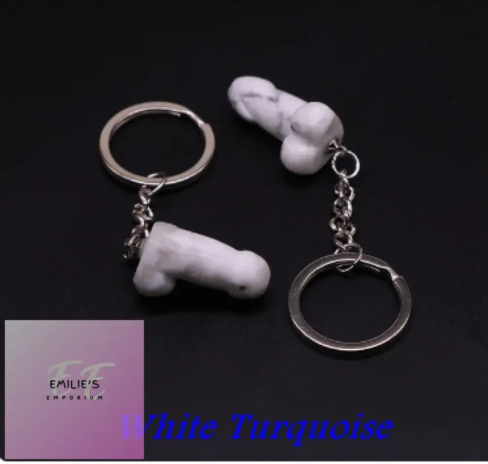 Willy Key Rings- Choices White Turquoise