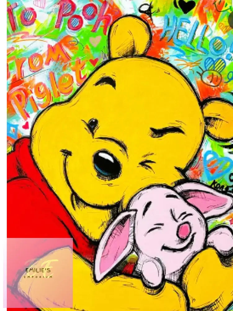 Winnie & Piglet Hug Diamond Art