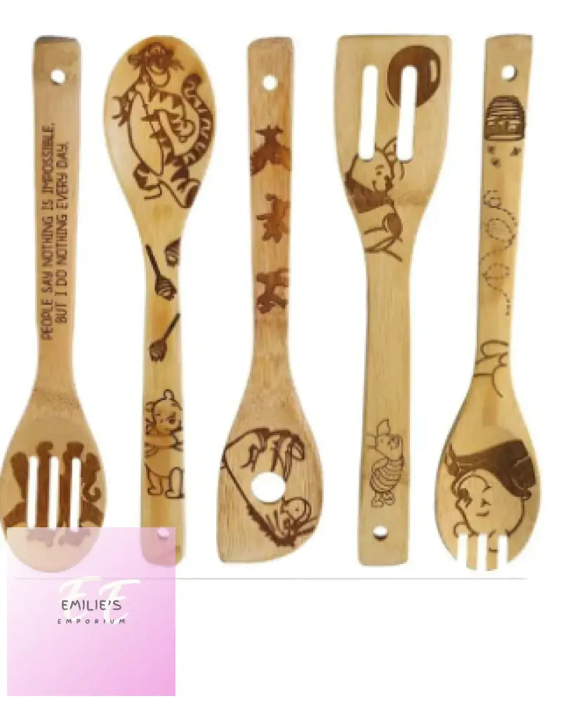 Winnie The Pooh & Friends 5Pc Wooden Spatula Set