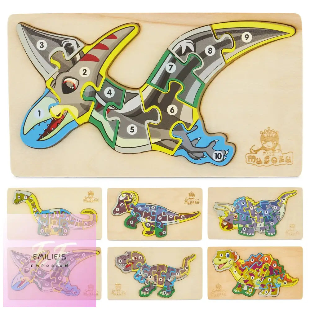 Wooden Dinosaur Maths Jigsaw Puzzle