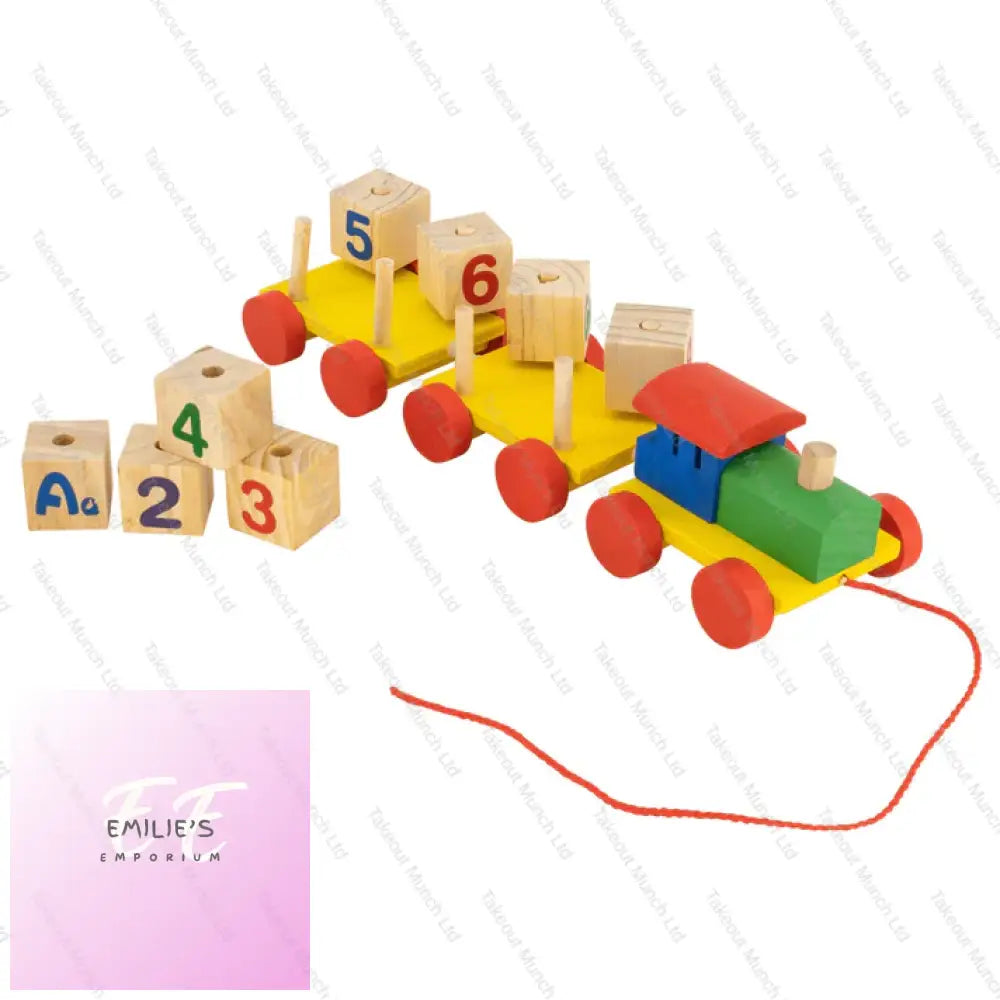 Wooden Pull Along Train - 60Cm