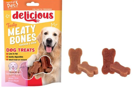 World Of Pets - Delicious Chicken & Duck Meaty Bones Dog Treats X12