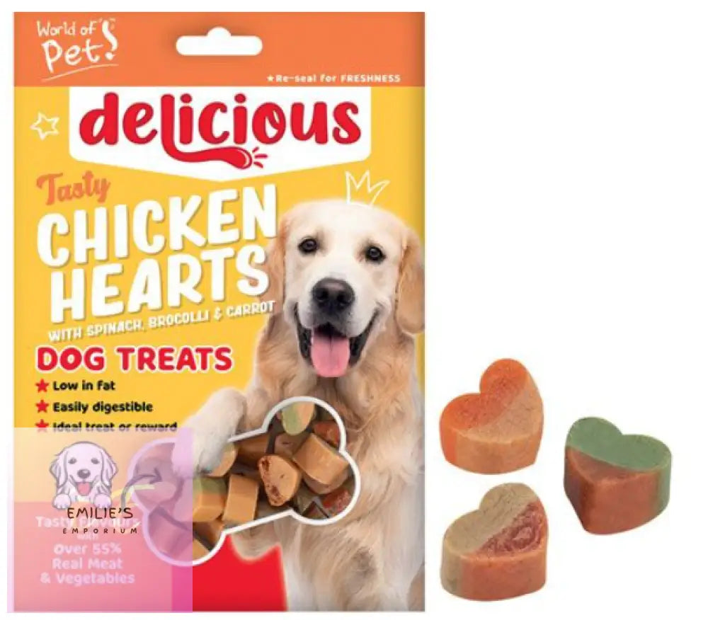 World Of Pets - Delicious Chicken Hearts With Vegetables Dog Treats