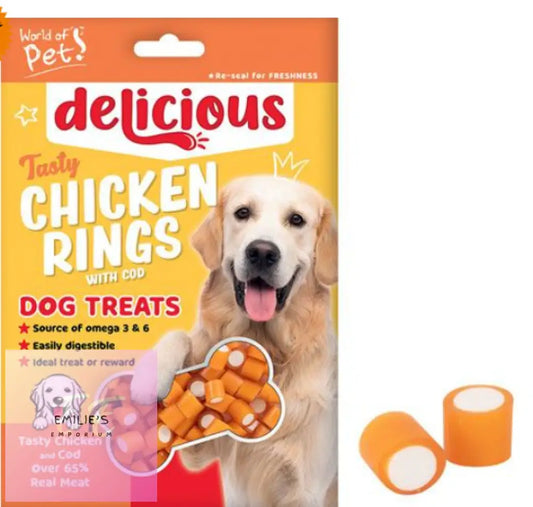 World Of Pets - Delicious Chicken Rings With Cod Dog Treats