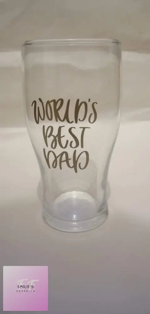 Worlds Best Dad Pint Glass (No Glitter)