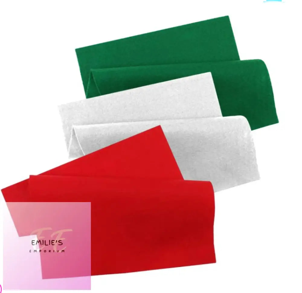 Xmas Colours A4 Felt Craft Sheets X 6